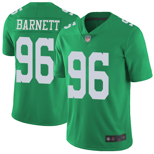 Men Philadelphia Eagles #96 Derek Barnett Limited Green Rush Vapor Untouchable NFL Jersey Football